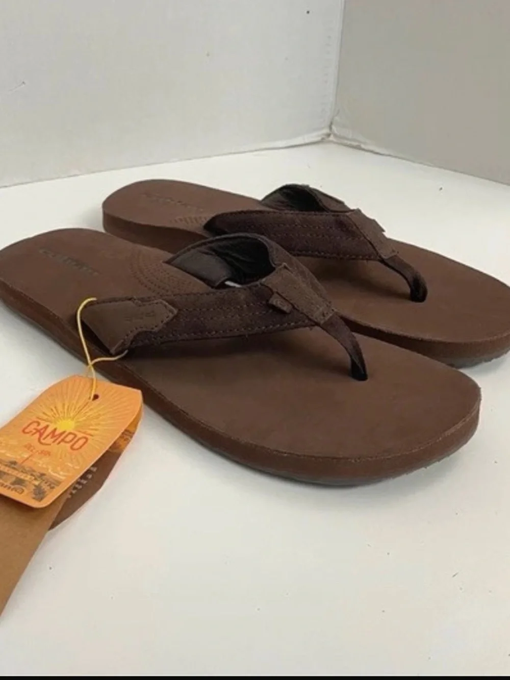 Campo Brown LeatherUpper Flip Flops NWT